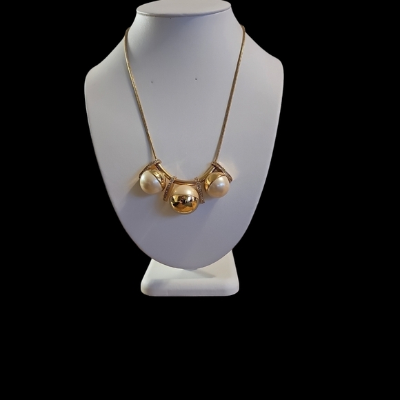 Kate Spade New York Gold and Pearl with Rhinestone studded spacers Necklace - Picture 4 of 5